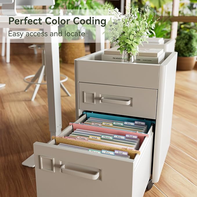 Wheat Straw Expanding Hanging File Folders,1.2" Accordion Pockets File Organizer, Large Capacity, Letter Size for Filing Cabinet, 100% BPA Free, Return to Nature, Healthy Living-3 Packs