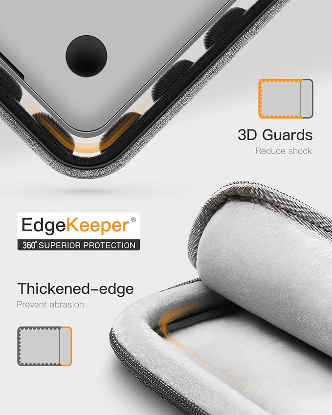 Inateck 360° Protective Laptop Bag with Accessory Bag, Compatible with 15-inch MacBook Air M3 M2 2023-2024, Gray