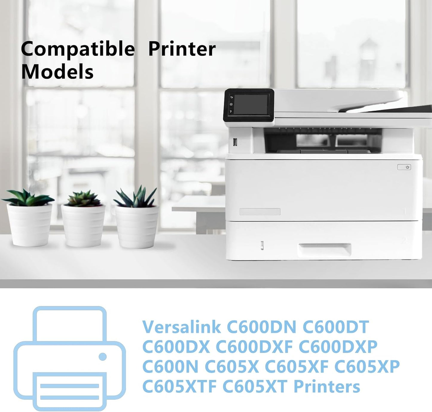 VersaLink C600 C605 Drum Cartridge Replacement for Xerox 108R01485 108R01486 108R01487 108R01488 Drum Unit Compatible for Xerox VersaLink C600N C600DT C600DN C605DN C605S C605X C605XL Printer (4-Pack)