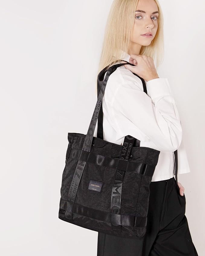 ZIMEGO Unisex Two-Tone Gym Tote Bag - Stylish Everyday Travel Tote with Double Top Handles