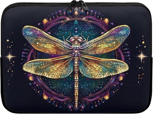 Dragonfly Printed Computer Bags for Laptops for Women, Large Capacity Computer Carrying Cover Laptop Briefcase, 10 Inch Water Resistant Laptop Case Portable Computer Case Bag
