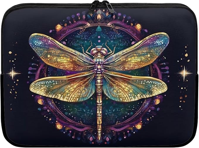 Dragonfly Printed Computer Bags for Laptops for Women, Large Capacity Computer Carrying Cover Laptop Briefcase, 13 Inch Water Resistant Laptop Case Portable Computer Case Bag