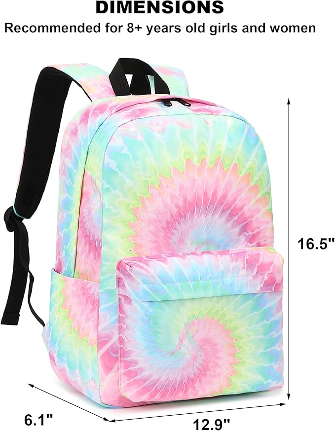 Tie Dye School Backpack for Teens Girls, Womens College Bookbags Laptop Backpacks