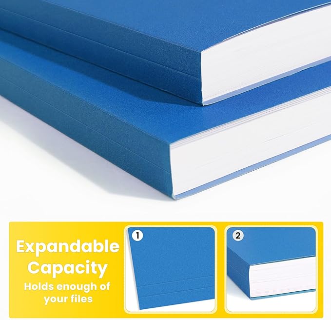 SUNEE File Folders, 18 Pack Manilla Folders 8.5 x 11, Colored Folders Office Organization Home School Folders for Documents Files Paper,Blue Colors