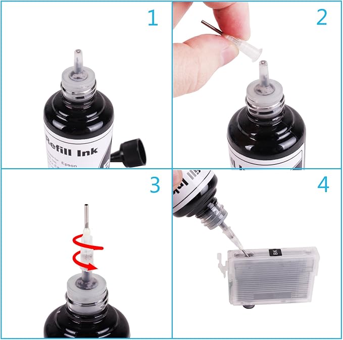 Magenta Regular Refill Ink Kit for T254 T252XL120-BCS T252XL220 T252XL320 T252XL420 Workforce WF-7710 WF-7720 WF-7210 WF-3630 WF-7620 WF-7610 WF-3640 WF-3620 for Refillable Cartridges or CISS