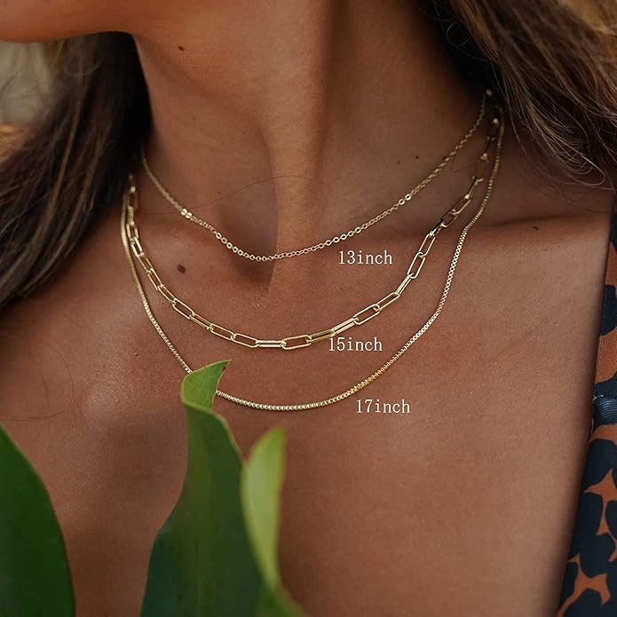 Herringbone Necklace for Women,Dainty Gold Necklace,14k Gold Plated Snake,Gold Chain Choker Necklaces,Simple Gold Layered Necklaces,Gold Jewelry Gift for Women