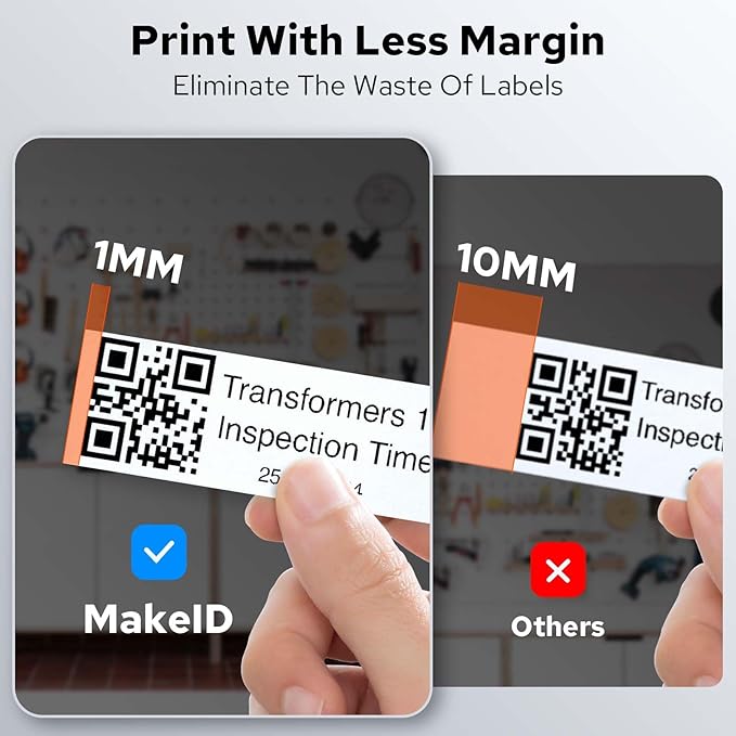 Makeid P31 Industrial Label Maker, Thermal Transfer Label Printer Portable Bluetooth Labeler with 0.71" W x 26.24ft L Label, Wire and Cable Labeling Machine for Job Sites, Fast Creat and Print Label