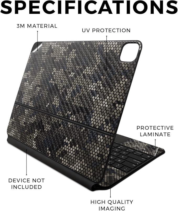 Carbon Fiber Skin Compatible with Apple Magic Keyboard for iPad Air 13-inch (M2) 2024 - Camo Dots - Premium 3M Vinyl Protective Wrap Decal Cover - Easy to Apply | Crafted in The USA by MightySkins