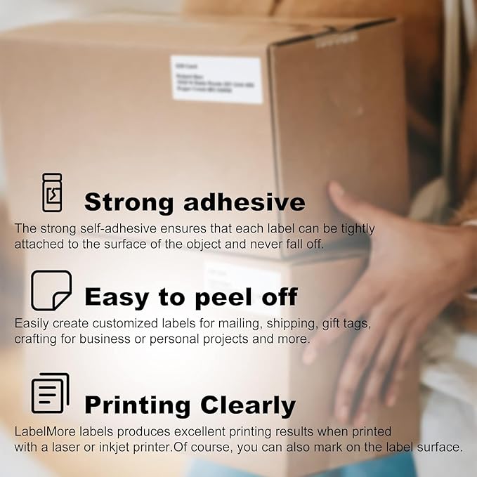 2” x 4” Shipping Address Labels, 1000 Count Adhesive Stickers Labels for Laser/Inkjet Printer, 10 per Page [Paper 8.5" x 11"] Printable Mailing Labels
