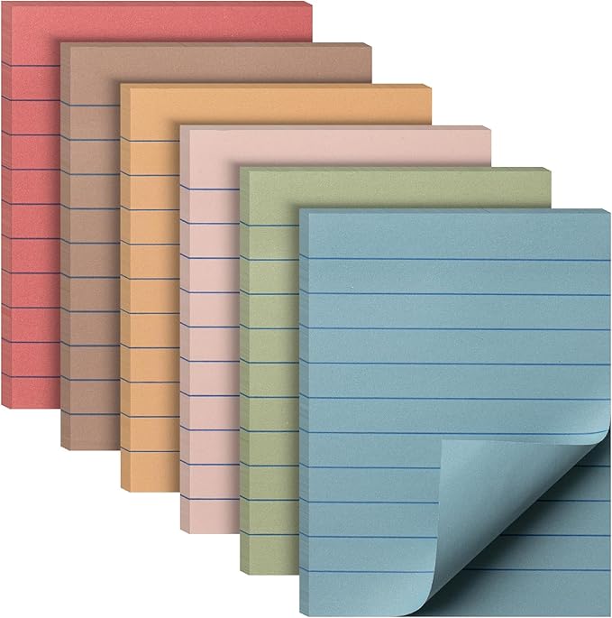Mr. Pen Sticky Notes - Lined Pads, 3"x4", 360 Sheets, Vintage Colors