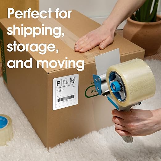 Spartan Industrial - 2" X 60 yd Clear Shipping Tape Rolls - 36 Rolls of Heavy Duty Box Tape for Moving, Packing, Shipping, Storage - 2.7 Mil