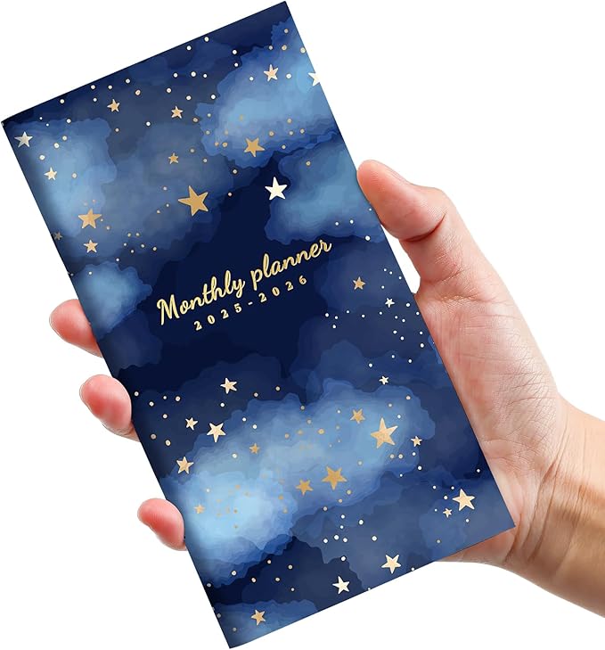 Pocket Calendar 2025-2026 for Purse, Two Year Monthly Planner Pocket Size, Jan 2025 to Dec 2026, Monthly Pocket Planner Small Size (6.5" x 3.5") - Star