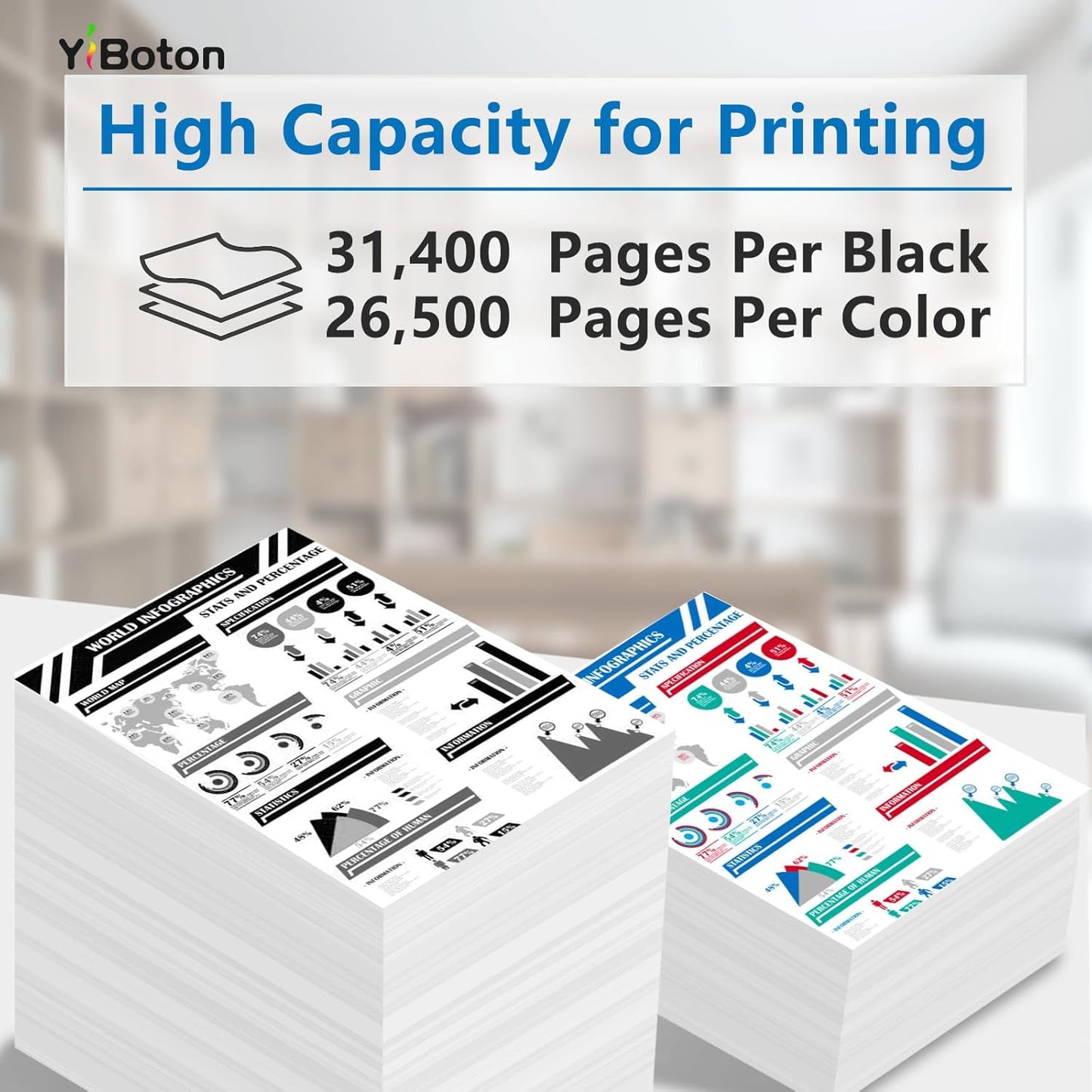 C9000 High Capacity Toner Cartridge 106R04077 106R04074 106R04075 106R04076 for Xerox VersaLink C9000 Printer(4-Pack, 1BK/1C/1M/1Y 31400 Pages)