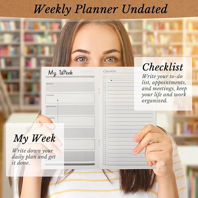 Yeaqee 50 Pcs Undated Weekly Planners Bulk Inspirational to Do List Weekly Goals Notepads Thank You Traveler Journal Team Appreciation Gift for Employee Staff Coworkers Christmas(Inspirational)