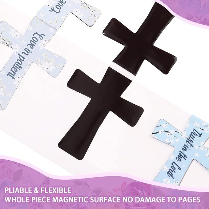48 Pcs Magnetic Bookmarks Christmas Bible Gift Christian Scripture Inspirational Book Marks Bible Verse Cross Bookmark Magnetic Page Clips for Women Men School Reading Gifts(Floral Style)
