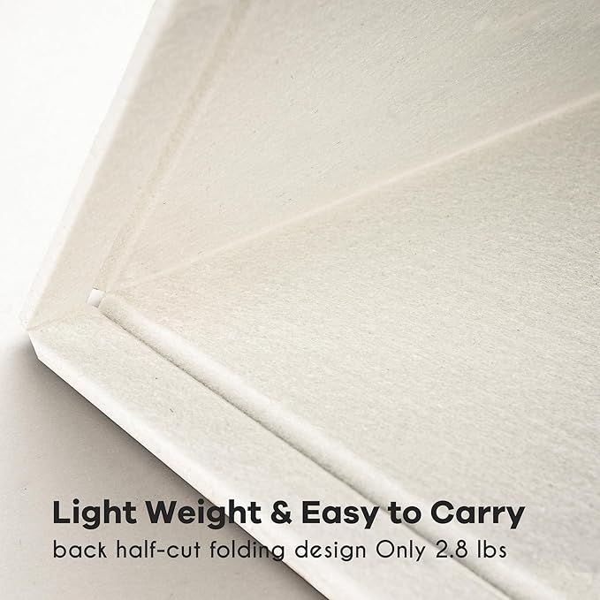 Large Bulletin Board - 48 x 36 Inches, Decorative Felt Pin Board for Wall - 4' x 3' Foldable Photo Display Board with Self-Adhesive Tape, Includes 20 Push Pins - White