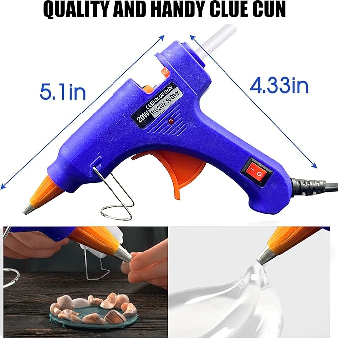 Mini Hot Glue Gun 30pcs Glue Stick Hot Glue Gun Set For Quick Repair Artist DIY Art Home 20w Blue