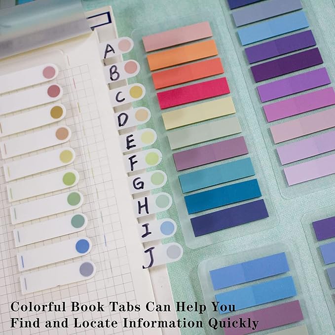 ELII Tabs 800Pcs Sticky Index Tabs Page Markers,Writable and Transparent Sticky Notes Page Tabs Book Markers Label Stickers Index Tabs for Page Marking Classify File (800 pcs Book tabs)