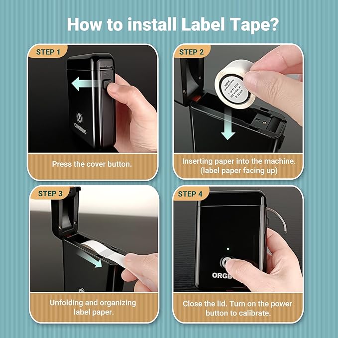 ORGBRO X1 Label Maker Tape, Genuine Thermal Label Print Paper 0.47"×1.57"(12×40mm), Standard Laminated Office Labeling Tape Replacement, 160 Tapes/Roll, 3-Roll, Gradient