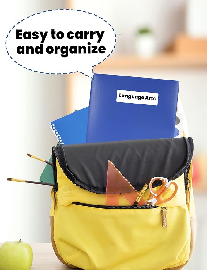 SUNEE 2 Pocket Folders (6 Pack, Blue) Heavy-Duty Plastic Folders with Pockets, Fit 8.5x11 Letter Size Paper, 2-Pocket File Folders for Kids, Home, School, Office