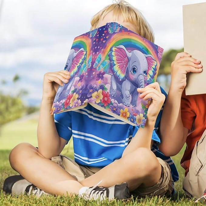 Gomyblomy Kawaii Book Covers for Girls Boys, Dog Print Book Covers Book Sleeve Protector with Washable Fabric, 9 x 11 Inches Hardcover Book Sox Jumbo Textbook Jackets for Students