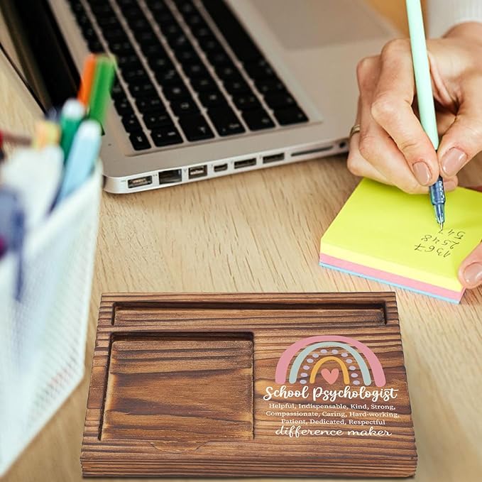 School Psychologist Gifts Sticky Note Holder, School Psych Gift Thank You Appreciation Gifts for School Counselor Therapist Guidance, School Psychology Week Gift Self-Stick Note Pad Holders TZP62