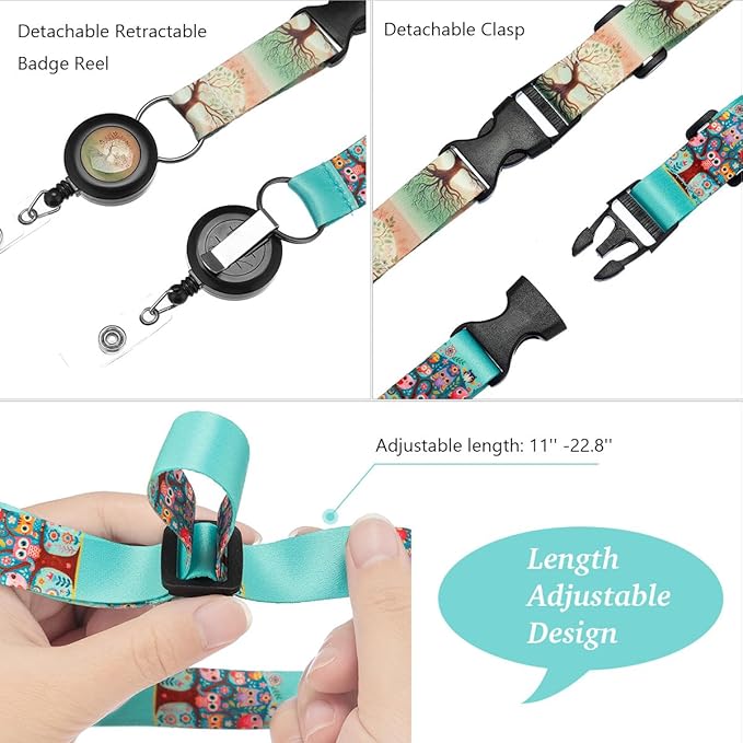 Inspirational Lanyard with Retractable Badge Reel and ID Badge Holder, Adjustable Badge Lanyard for Teachers, Nurses, Students, and Office Professionals