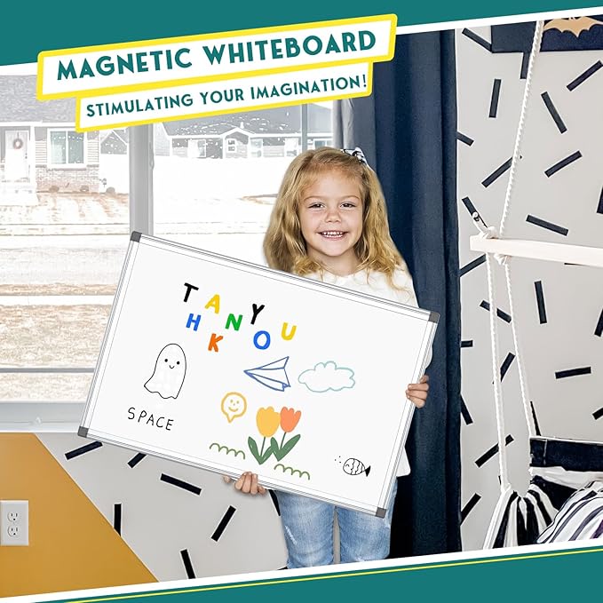 Double Sided Magnetic White Board, 36"x24" Dry Erase Whiteboard for Wall with Aluminum Frame Presentation Board for School, Office and Home