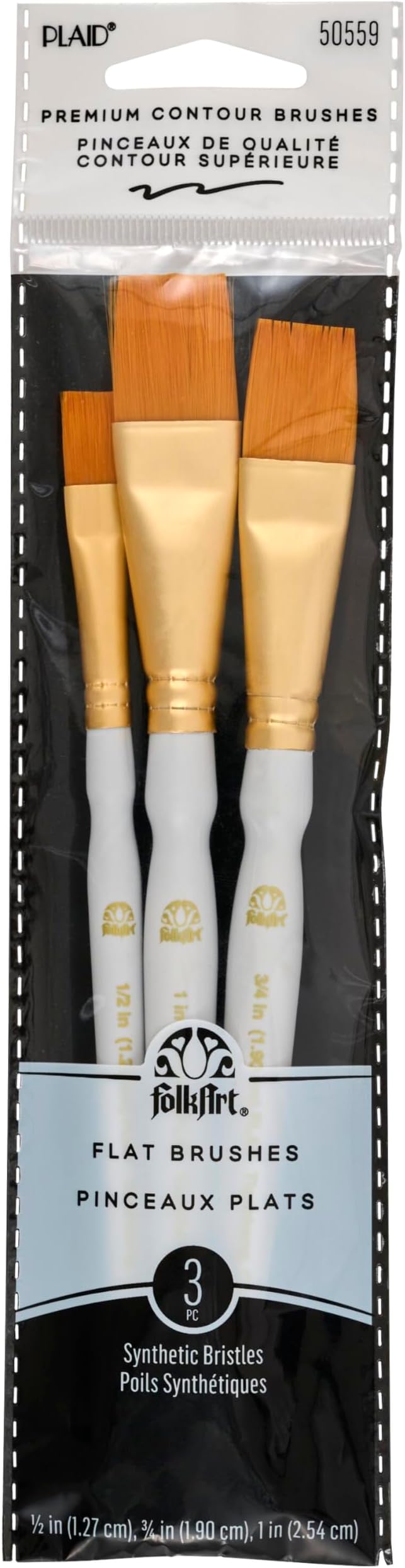 FolkArt Plaid Nylon Brush Set, 50559 Brown (3-Piece)