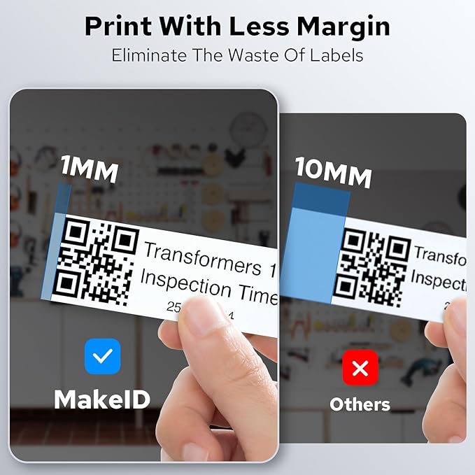 Makeid P31 Industrial Label Maker, Thermal Transfer Label Printer Portable Bluetooth Labeler with 0.71" W x 26.24ft L Label, Wire and Cable Labeling Machine for Job Sites, Fast Creat and Print Label