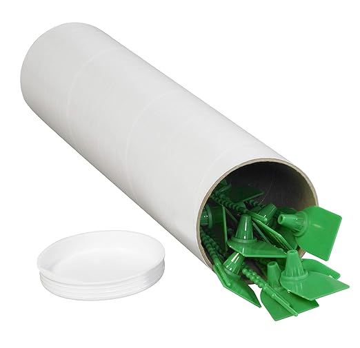 BOX USA BP3018W Mailing Tubes with Caps, 3" x 18", White (Pack of 24)