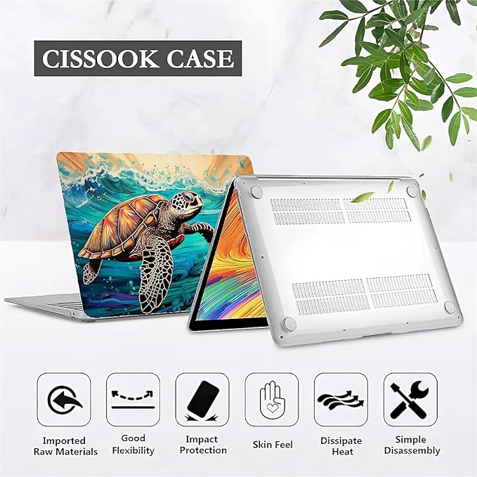 Compatible with MacBook Air 13.3 inch Case 2018-2020 Release A1932 A2179 A2337, Animal Sea Turtle Hard Plastic Shell Cover Case