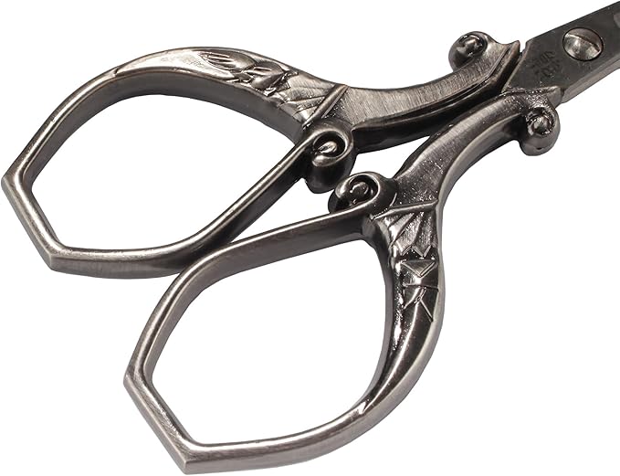 JubileeYarn Chinese Wing & Cloud Embroidery Craft Scissors - Antique Silver - 10 Scissors