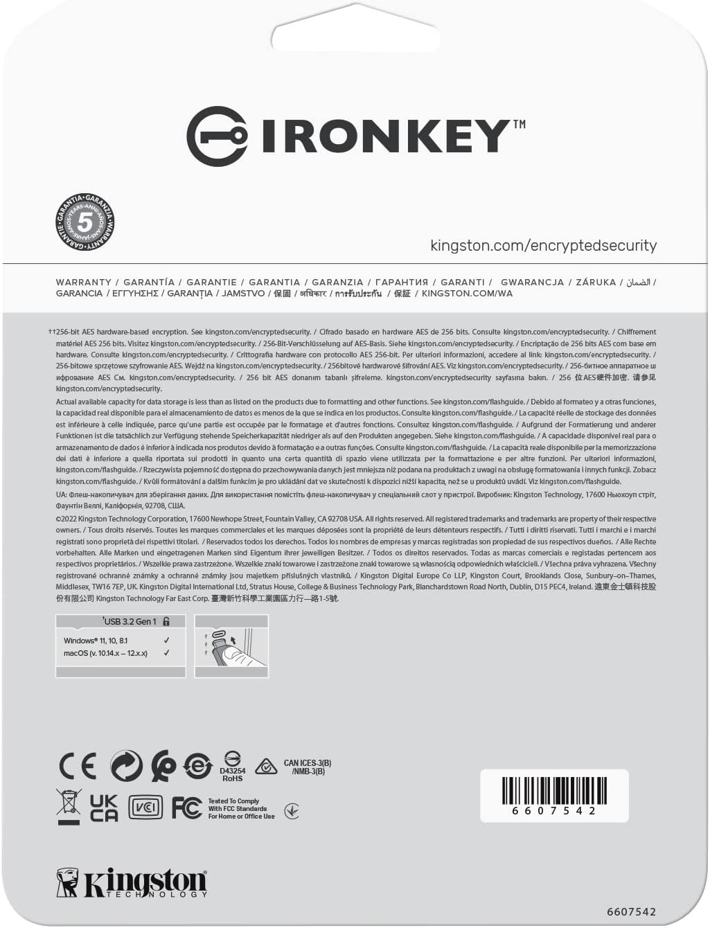 Kingston Ironkey Vault Privacy 50 USB-C 64GB Flash Drive | FIPS 197 Certified | XTS-AES 256-bit | BadUSB and Brute Force Protection | Mult-Password Option | IKVP50C/64GB