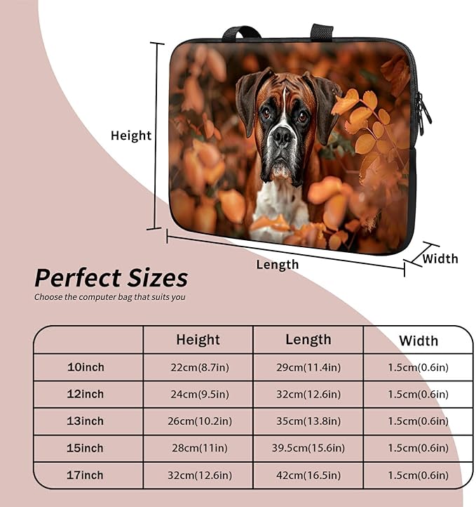 Universal Tablet Laptop Sleeve Case 10 inch, Dog Autumn Slim Carrying Case Durable Handbag Travel Laptop Bag for 7 to 10-inch Laptops/Notebook/Kids Tablet/ipad/eBook Readers