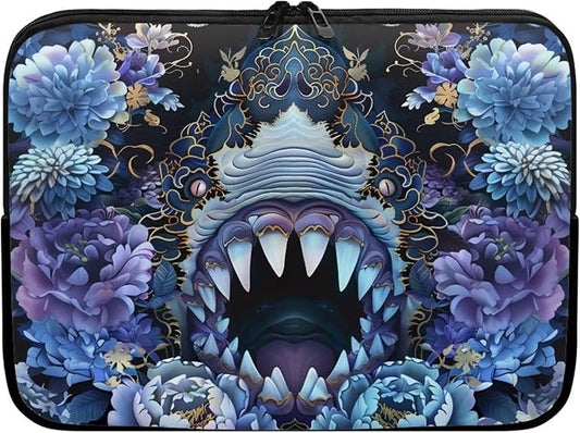 SharkPeony Printed Computer Bags for Laptops for Women Men, Shockproof 10 Inch Laptop Case Bag Washable Messenger Bag with Zipper, Laptop Case Computer Carrying Cover Easy to Carry