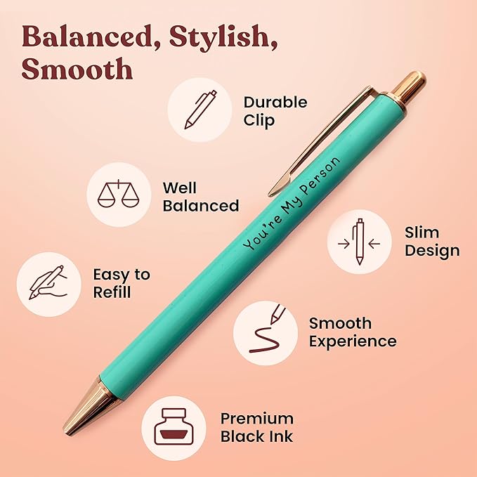 MESMOS 3pc Fancy Pen Set for Women, Best Friend Christmas Gifts for Women, Best Friend Birthday Gifts for Women, Friendship Gifts for Women Friends, Long Distance Gifts for Best Friends Female