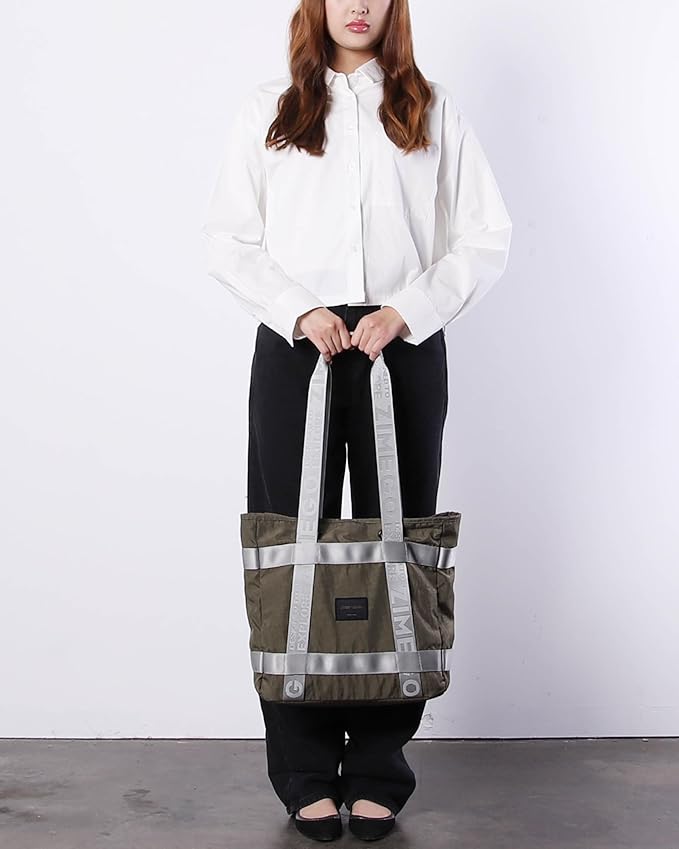 ZIMEGO Unisex Two-Tone Gym Tote Bag - Stylish Everyday Travel Tote with Double Top Handles