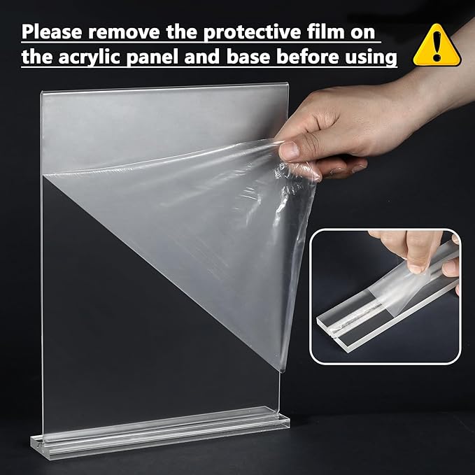 MaxGear 8.5 X 11 Acrylic Sign Holder, 18 Pack Clear Display Stand, Double Sided Paper Holder Acrylic Stand, Plastic Menu Holder Flyer Holder Table Stand for Stores, Restaurants, Hotels, Office