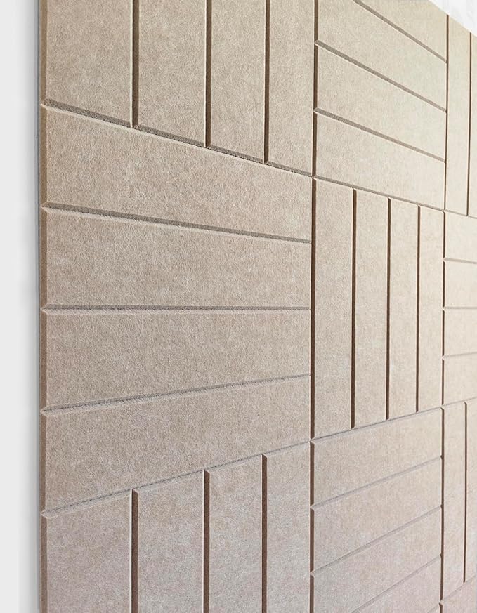 Large Cork Board Alternative - 12-Pack Felt Wall Tiles with Safe Removable Adhesive Tabs, Cork Wall Tiles Bulletin Board Home Office Essentials - Camel