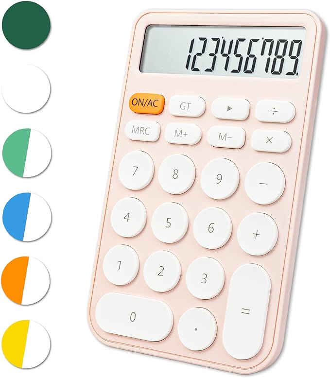 VEWINGL Standard Calculator 12 Digit,Desktop Large Display and Buttons,Calculator with Large LCD Display for Office,School, Home & Business Use,Automatic Sleep,with Battery
