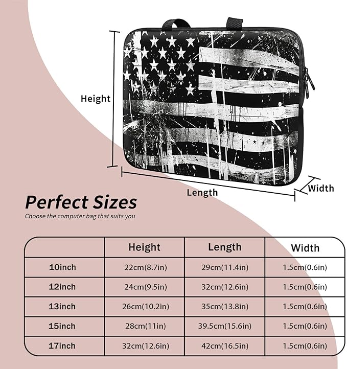 Laptop Sleeve Case Bag 13 inch, Retro Dirty Flag Slim Carrying Case Durable Handbag Travel Laptop Bag for 13 inch MacBook Air M3/M2/Pro M2/ 13" iPad Pro/Air M4/M2 2024