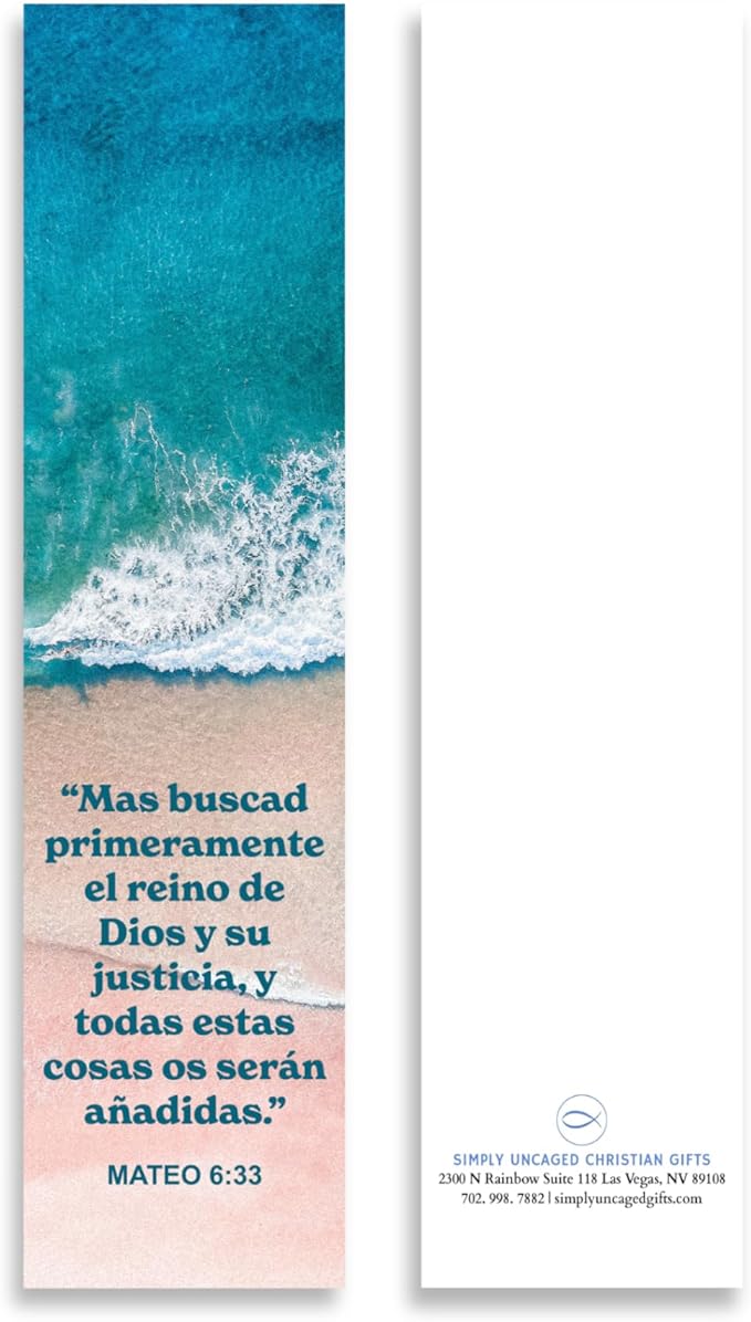 Spanish Christian Verses Bookmarks, 8x2inch Variety Pack Bookmarks, Christian Bookmark, Page Marker Divider, Christian Gifts for All Occasions Divisor de lectura (Quantity of 8)
