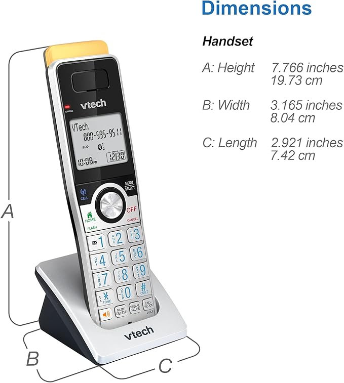 VTECH IS8121-2 Super Long Range up to 2300 Feet DECT 6.0 Bluetooth 2 Handset Cordless Phone for Home with Answering Machine, Call Blocking, Connect to Cell, Intercom and Expandable to 5 Handsets