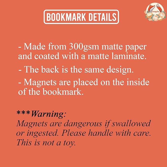 (2Pcs) Books Magnetic Bookmark Book Page Markers Gift for Reading Lover Nerd Book Addict Bookish Reader Student Teacher Office Stationery - Size 2.8"x2.4" When Folded