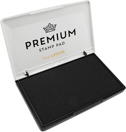 Premium Stamp Pad Large Size 3.5" x 6" - for Traditional Rubber Stamps - Felt Pad Black Color