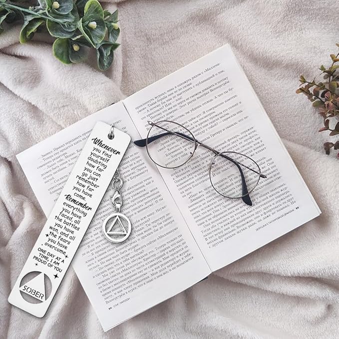 Sobriety Gift for Women Men, Proud of You Sobriety Bookmark, Alcoholics Addiction Stay Clean and Sober Bookmark, Inspirational Christmas Graduation Gifts-DB11