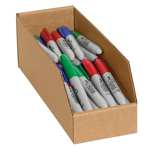 Partners Brand PBINBIN49K Open Top Bin Boxes, 4" x 9" x 4 1/2", Kraft (Pack of 50)
