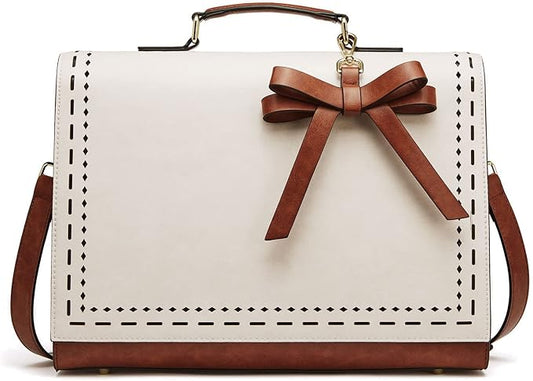Telena Laptop Tote Bag for Women, 15.6 Inch Shoulder Tote Bag Leather Briefcase for Women, Large Capacity Handbag Bags