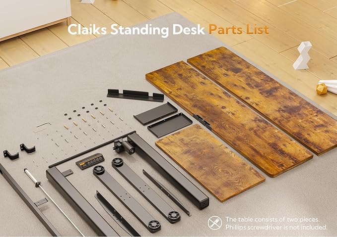 Standing Desk with Keyboard Tray, Standing Desk Adjustable Height, Raising Desks for Home Office and Computer Workstation, 48 Inches, Rustic Brown